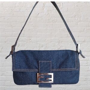 Fendi Baguette  denim bag 2000s